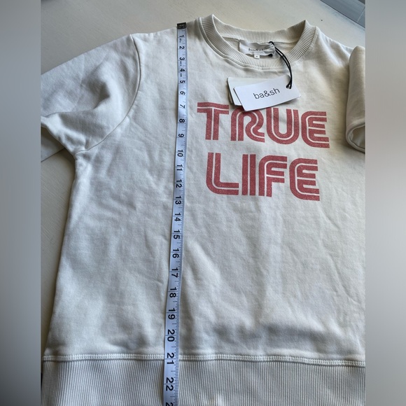 NWT/ba&sh Cream & Red True Life Sweatshirt Size M - Picture 9 of 10